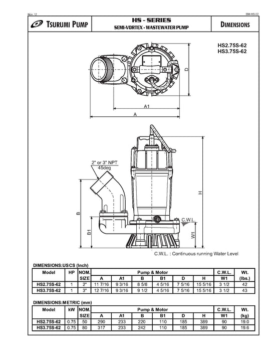 Electric Submersible Pump, 3in.