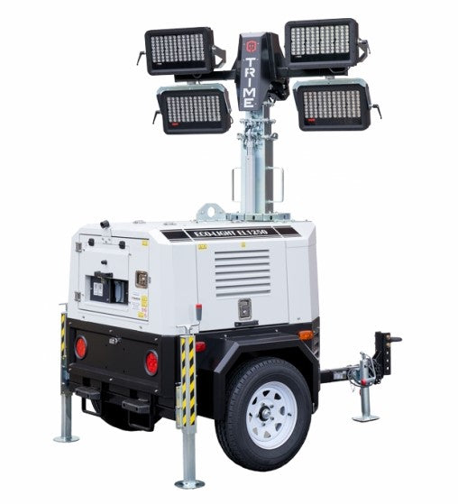 Towable Light Tower with 4kW Generator, 4 x 320W LED, 26 ft. Vertical Mast, Diesel Powered